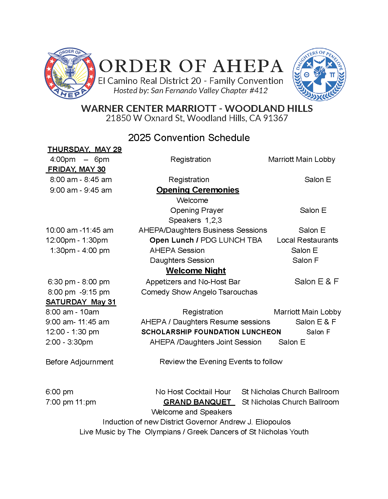 AHEPA El Camino Real District 20